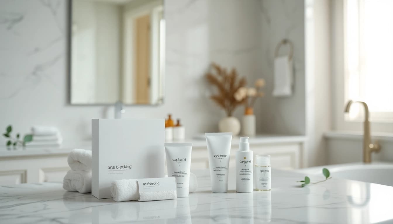 Transform your routine with professional anal bleaching kit in a serene bathroom setting.