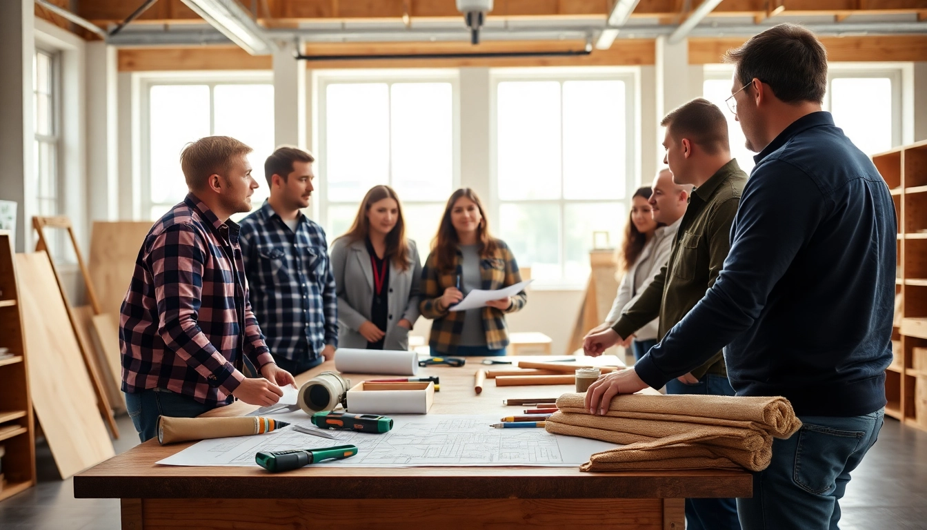 Engaged students learning construction education in a bright, hands-on classroom.