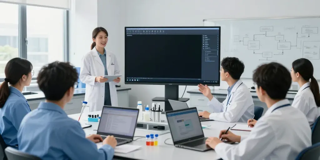 LabWare LIMS course training session with professionals engaging in interactive learning.