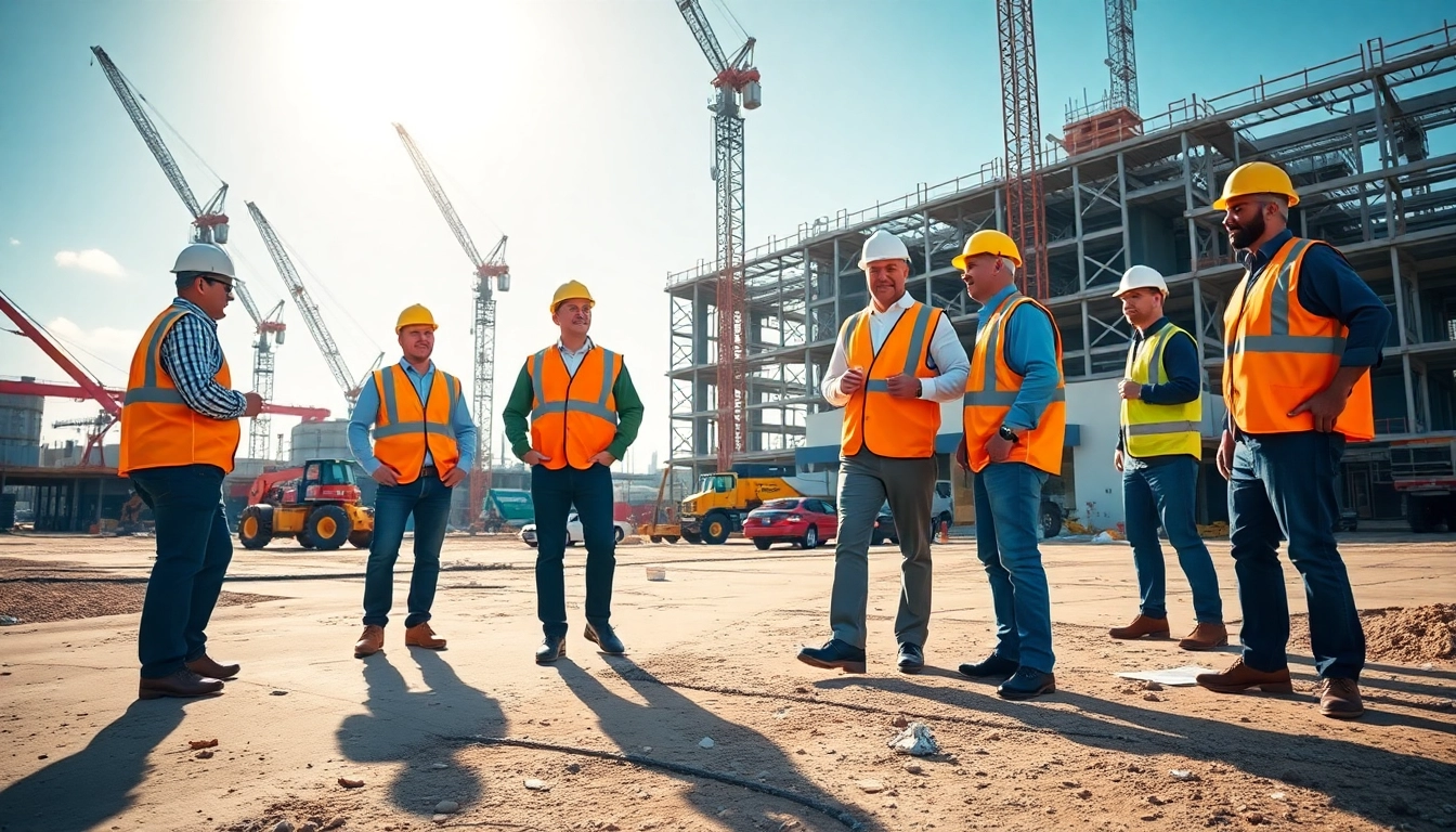 New Jersey Commercial General Contractor overseeing a construction site with crews in action.