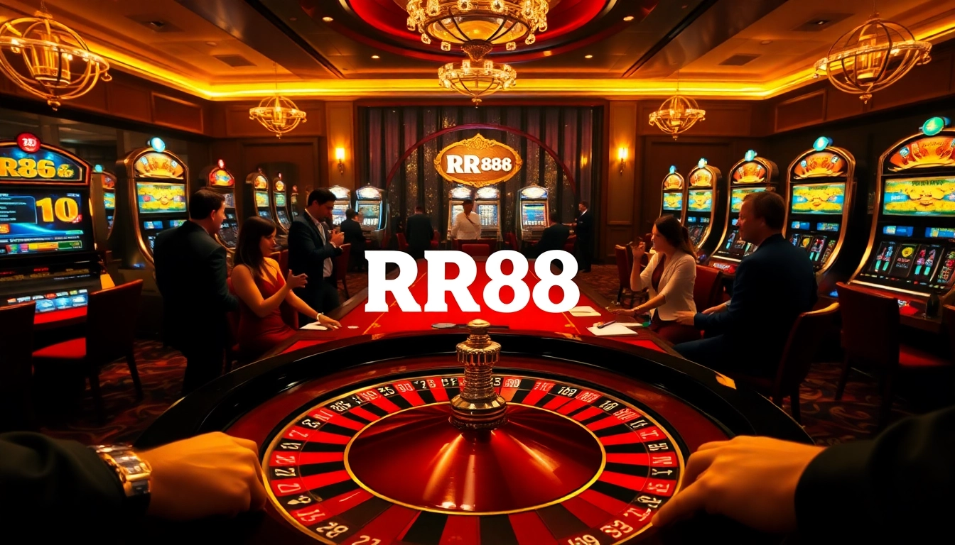Experience thrilling gameplay at RR88 casino with roulette, poker, and vibrant slot machines.