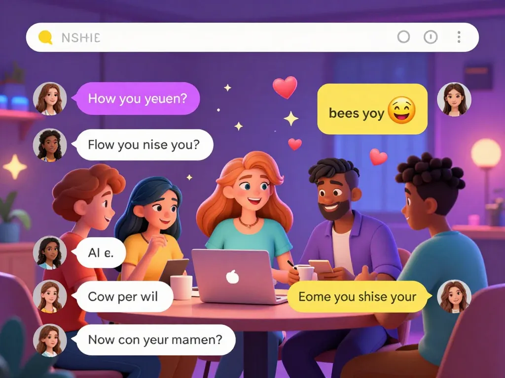 Engaging scene of ai nsfw chat with animated characters and vibrant digital elements.