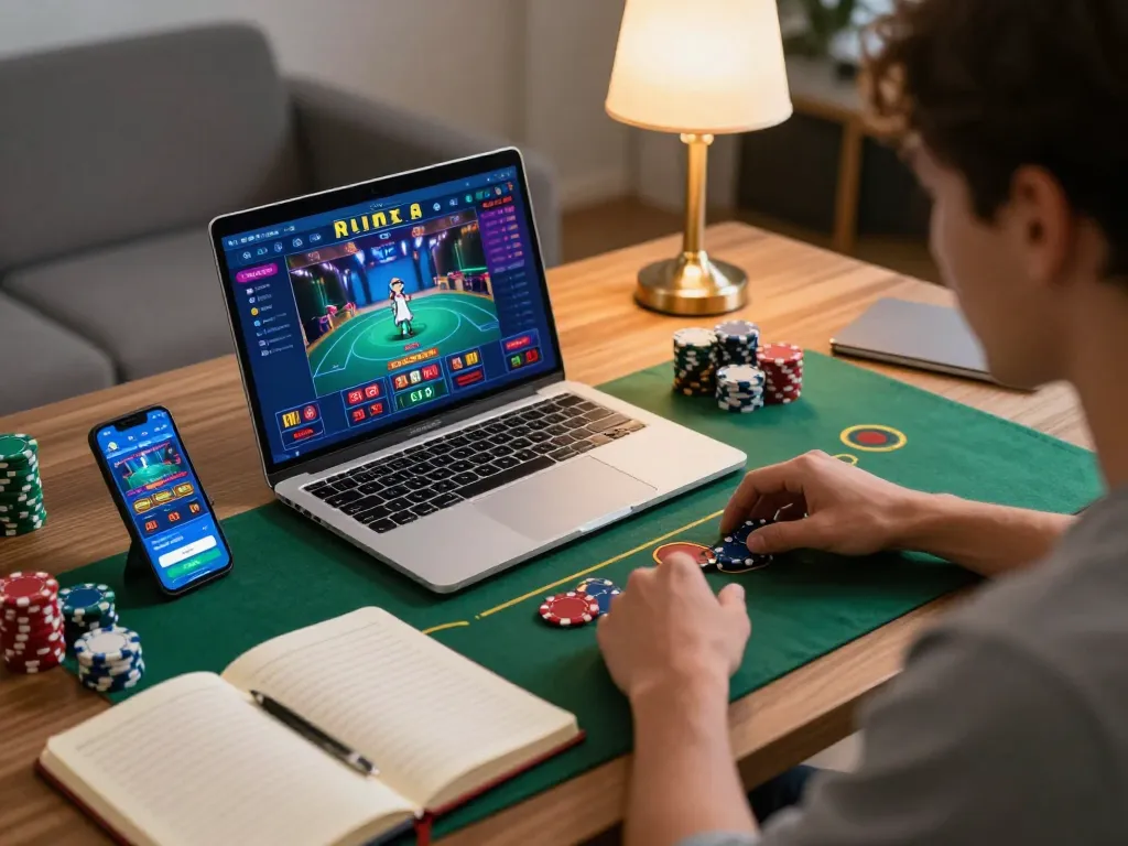 Experience the excitement of rikvip online gaming with live dealer action at home, showing dynamic gameplay.