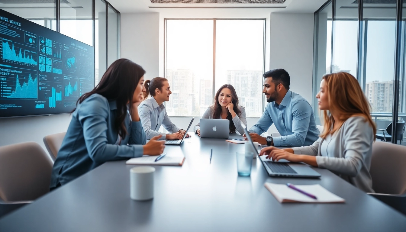 MSP companies near me collaborating in a modern office, showcasing teamwork and efficiency.