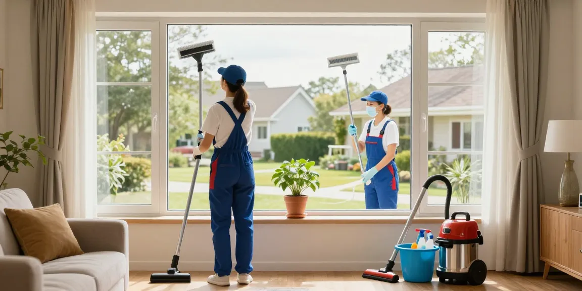 Professional house maintenance in Solothurn, featuring a housekeeper ensuring cleanliness and organization.